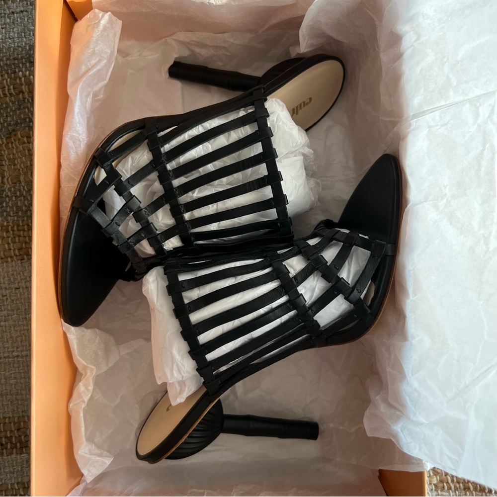 cult gaia Black Cage Strappy heels- NIB
